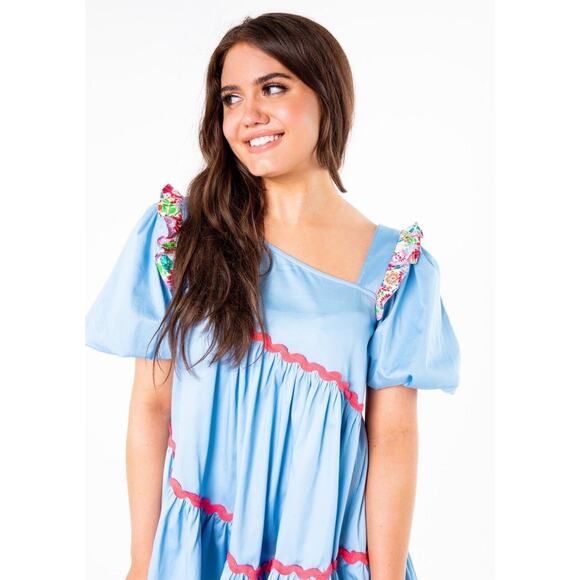 NWT Alden Adair Chandler Roller Skate Mini Ruffle Smocked Dress Women’s Medium - Picture 3 of 15